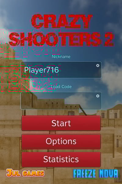 A screenshot of a game called Crazy Shooters 2.